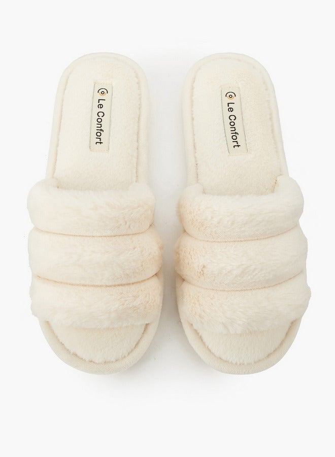 Le Confort Women Faux Fur Bedroom Slippers - Image 3